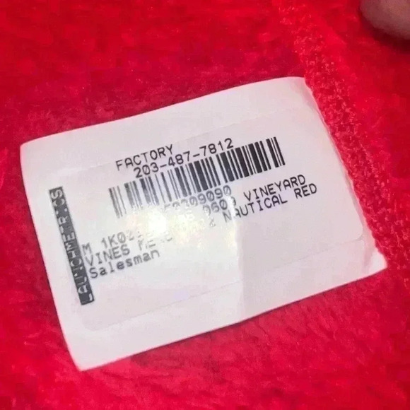 NWOT Vineyard Vines Sherpa hoodie nautical red men’s large - Picture 5 of 6